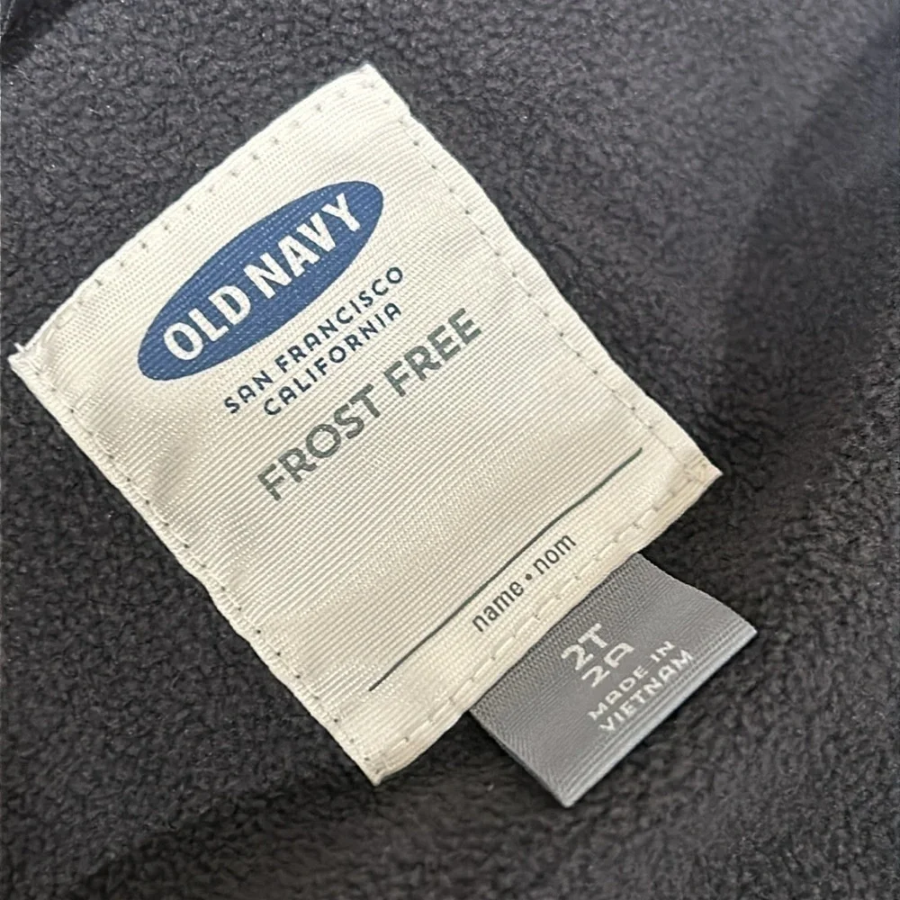 Old Navy Black and Gray Quilted Vest with High Collar